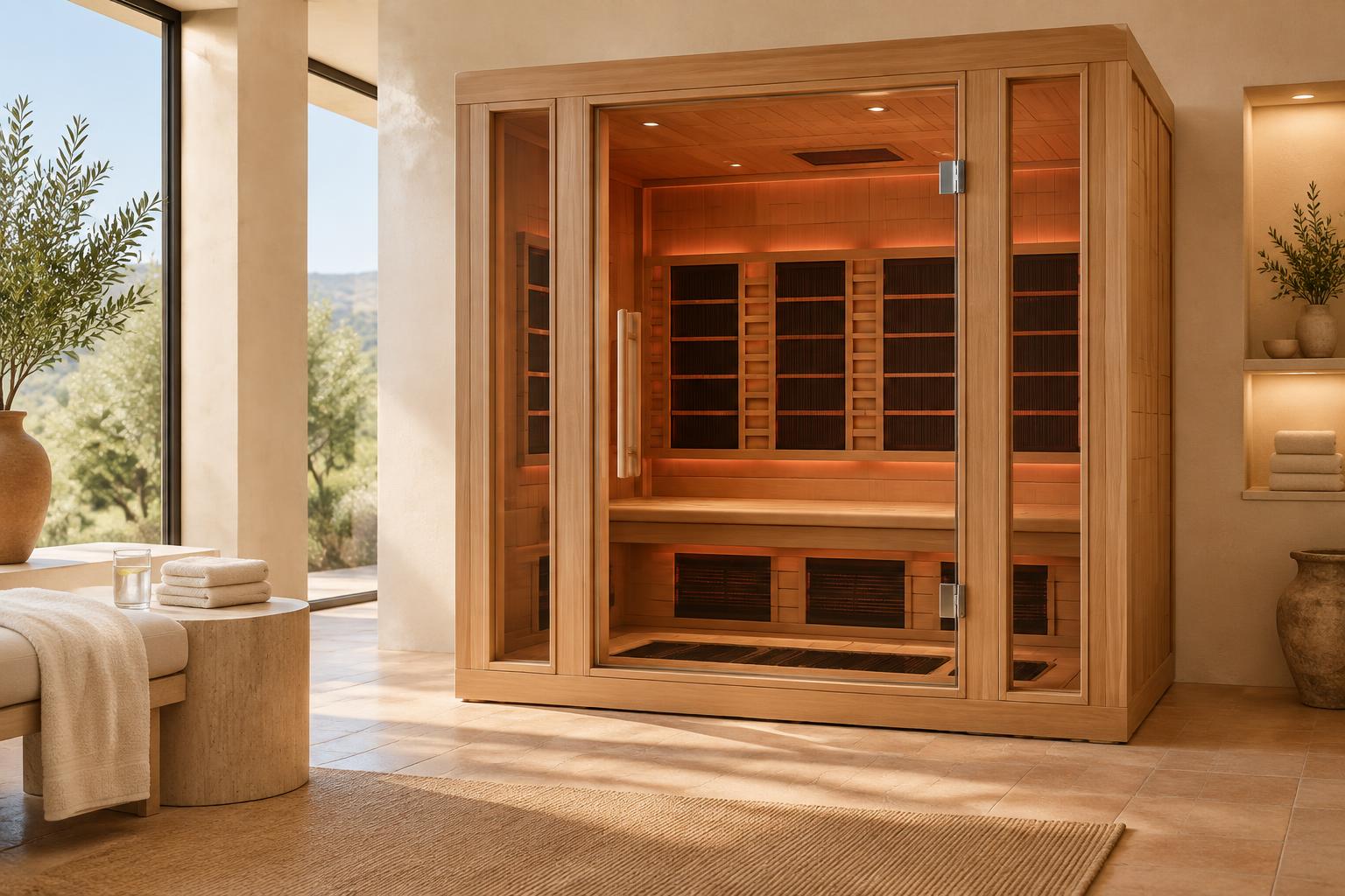 Infrared sauna with chromotherapy lighting at NTouch BodyWork